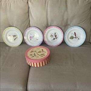 Rosanna Holiday Decor Plates Set - Pink, Purple, Blue, Green